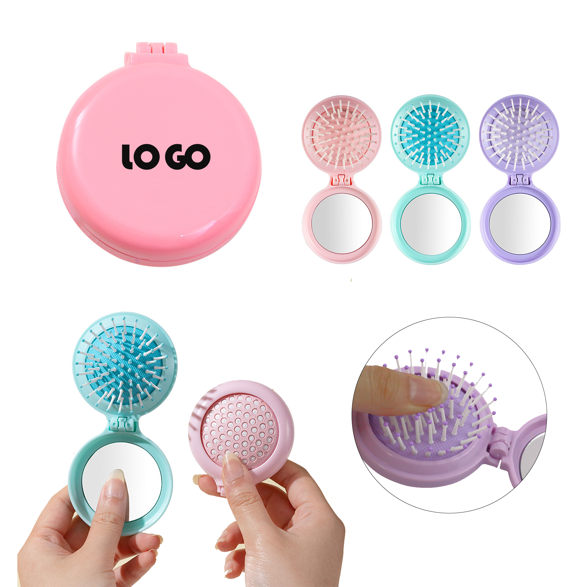 Folding Air Cushion Comb With Mirror 4