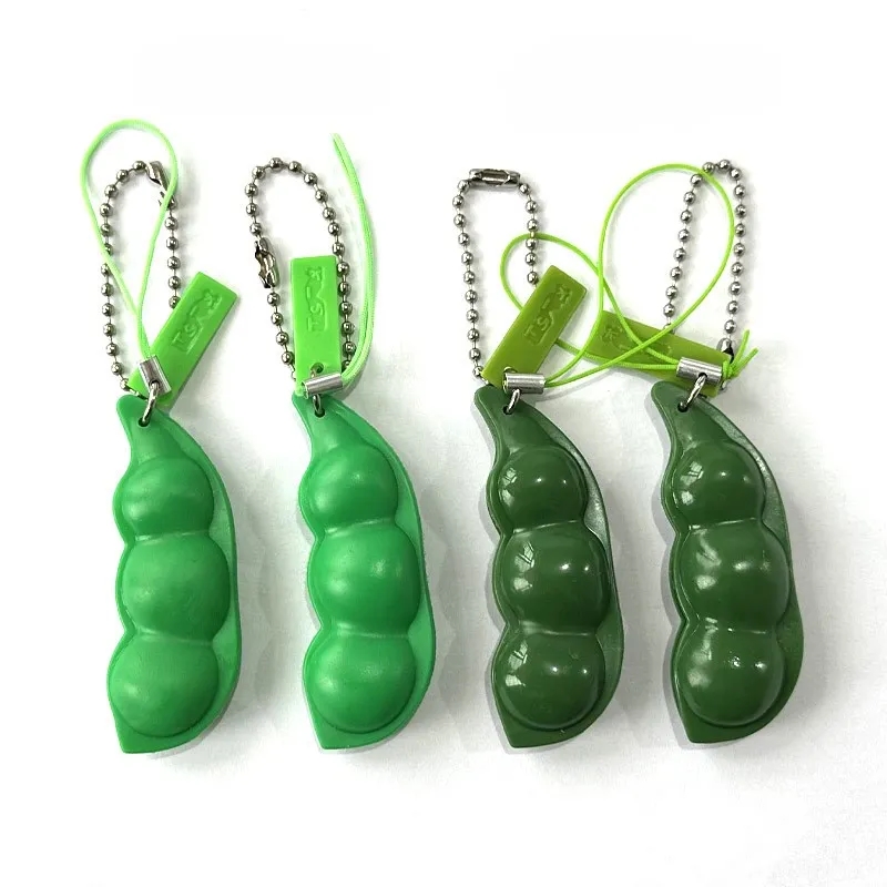 Squeeze Beans Keychain Squishy Pea Pod Stress Toy 3