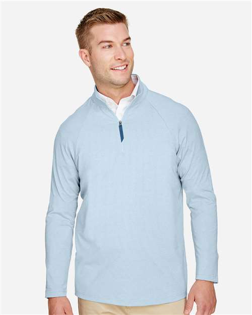 Men's CrownLux Performance® Clubhouse Micro-Stripe Quarter-Zip Pullover - DG480 33