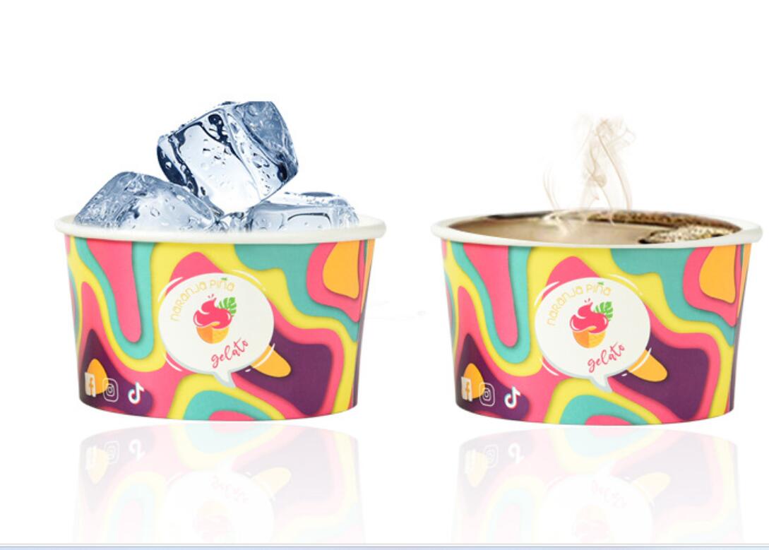Paper Ice Cream Cups 5 oz Disposable Dessert Bowls 1