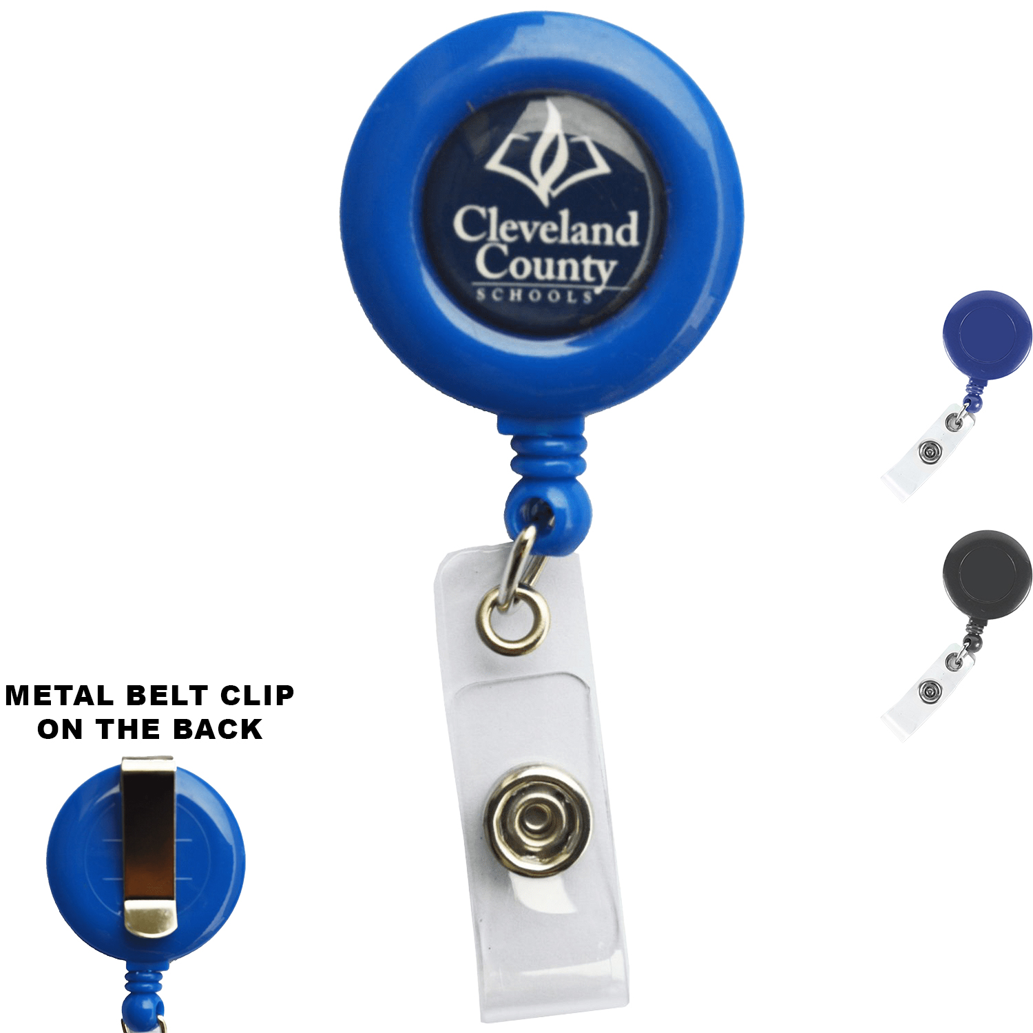 Quick Ship Full Color Retractable Round Badge Reel with Belt Clip 2