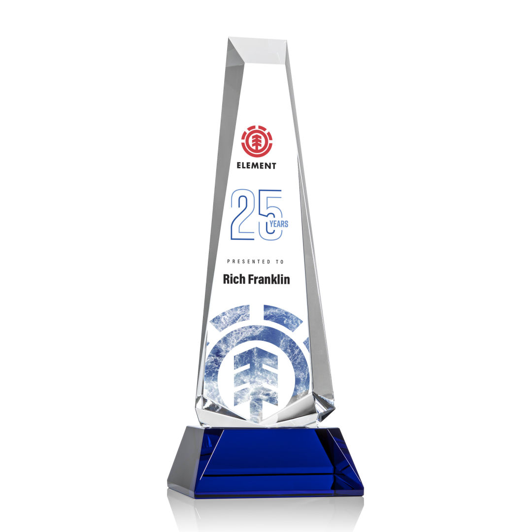 Rustern Obelisk VividPrint™ Award on Base - Blue 4