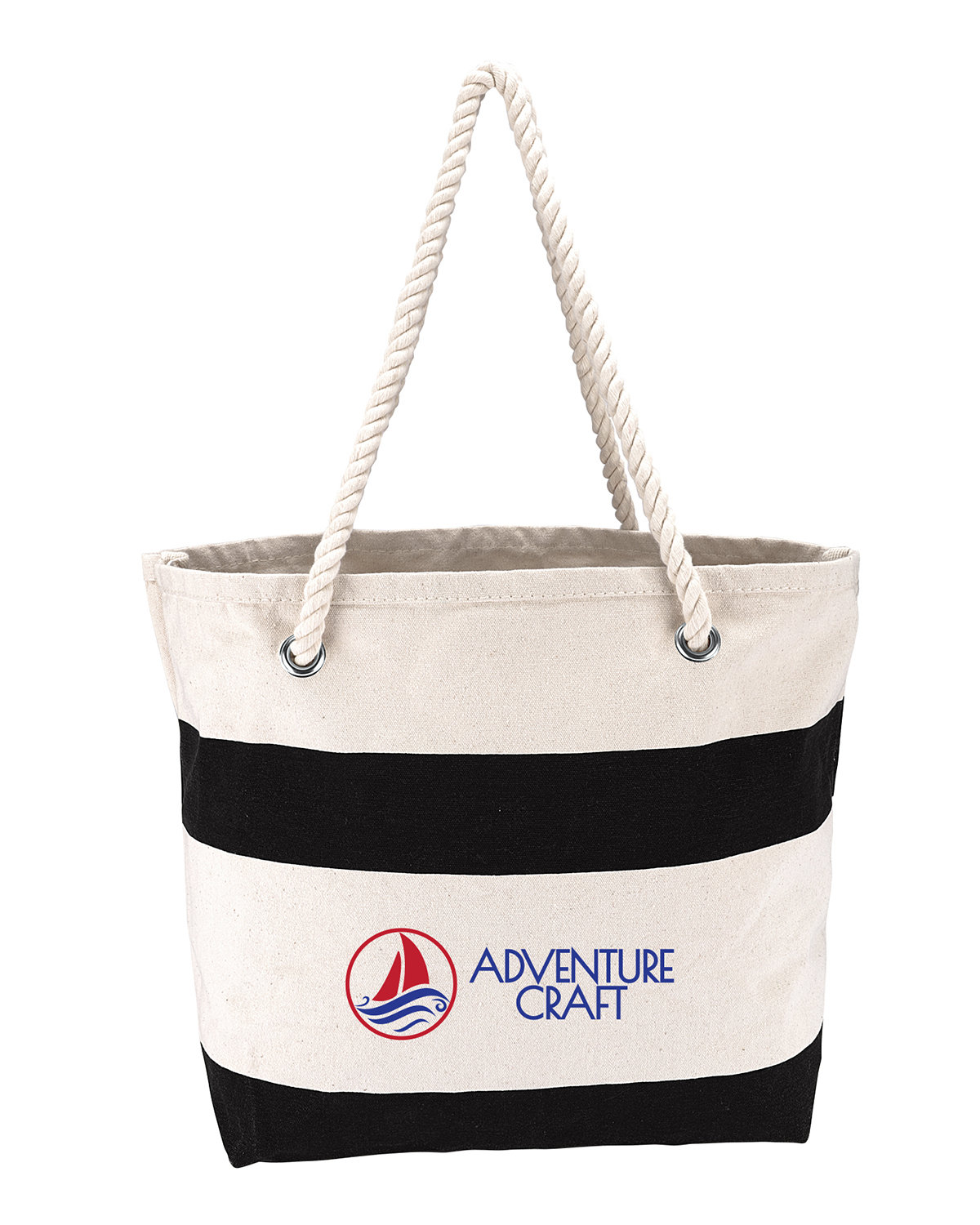 Cotton Resort Tote Bag with Rope Handle, custom tote bag with logo imprint 2