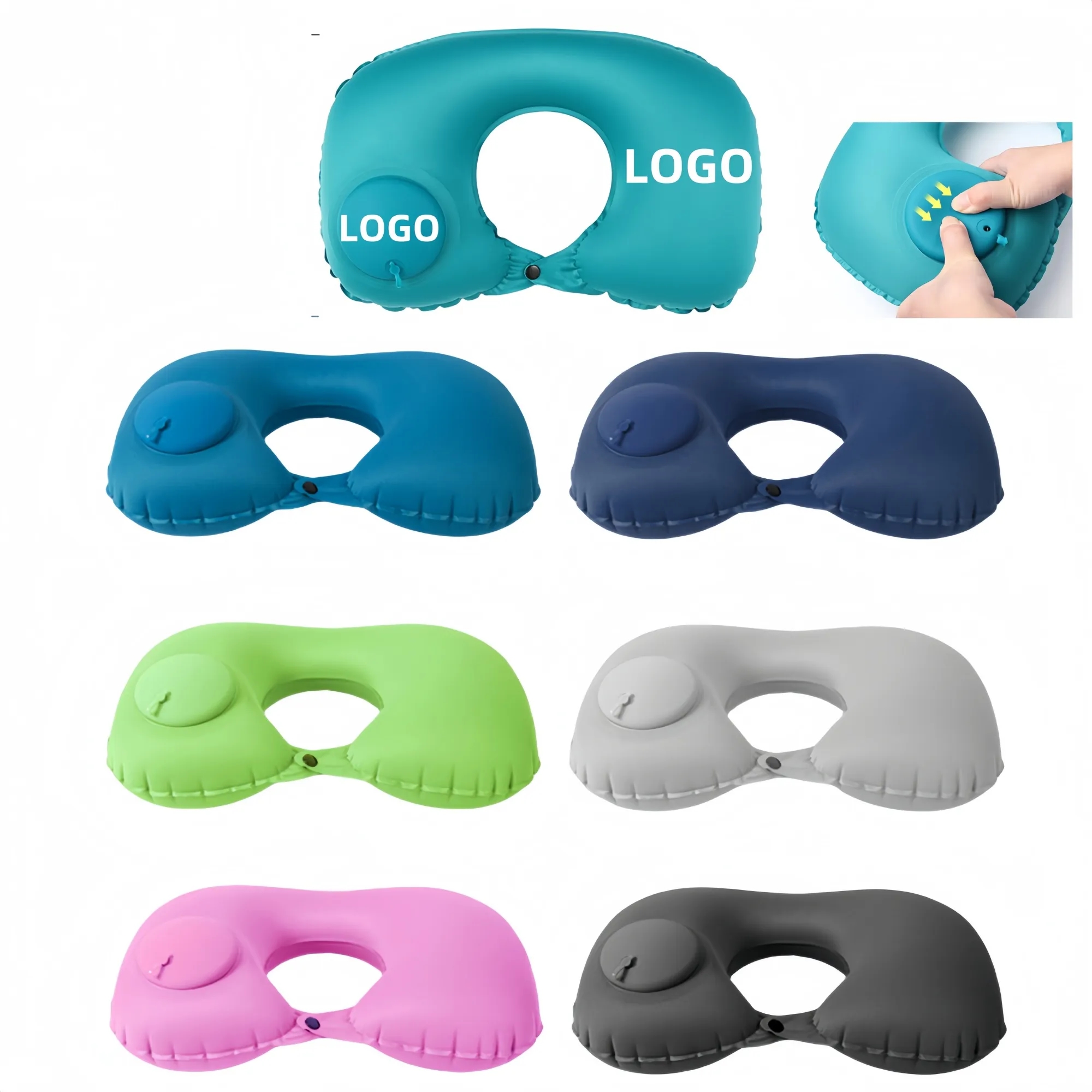 Press Inflation U-Shaped Travel Neck Pillow 7