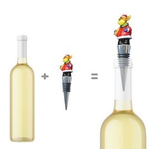 Festive 4 Piece Snowman Bear Dear Claus Wine Stopper Set 4