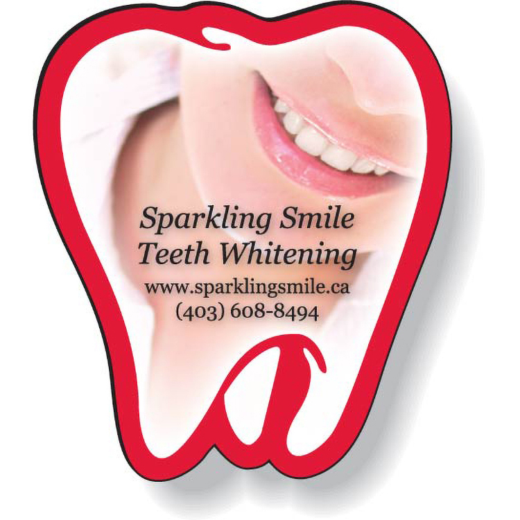 Stock Tooth Magnet .020 (1.875"x2.12") Full Colour Imprint White Vinyl Topcoat 1