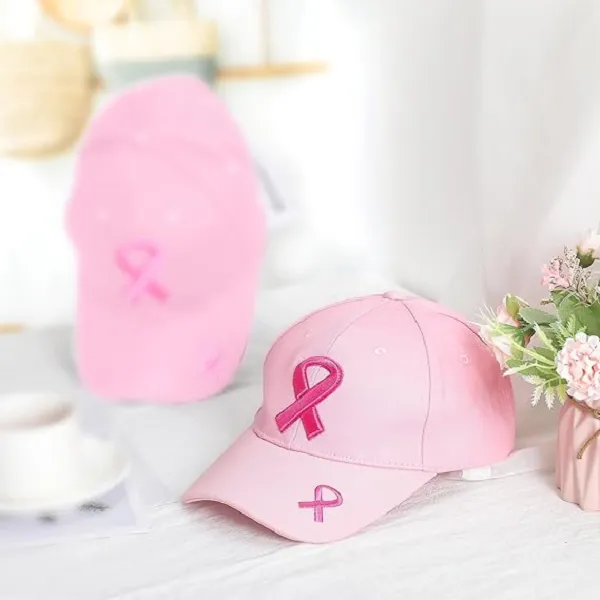 Pink Ribbon Embroidered Cap 7