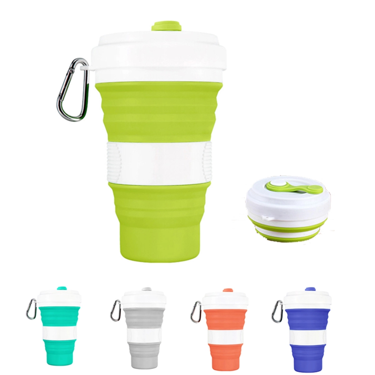 Folding Silicone Travel Cup With Lids 2