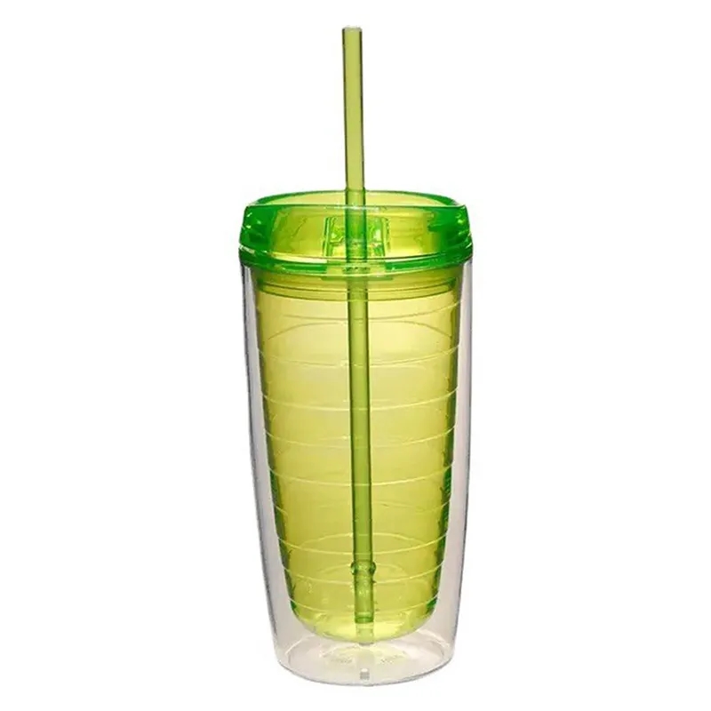 15 Oz Double Wall Reusable Tumbler Cup With Straw Lid 4