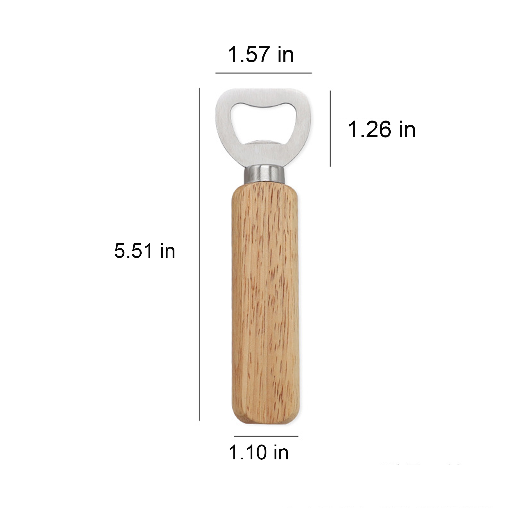 Wooden Handle Stainless Steel Beer Bottle Opener 5