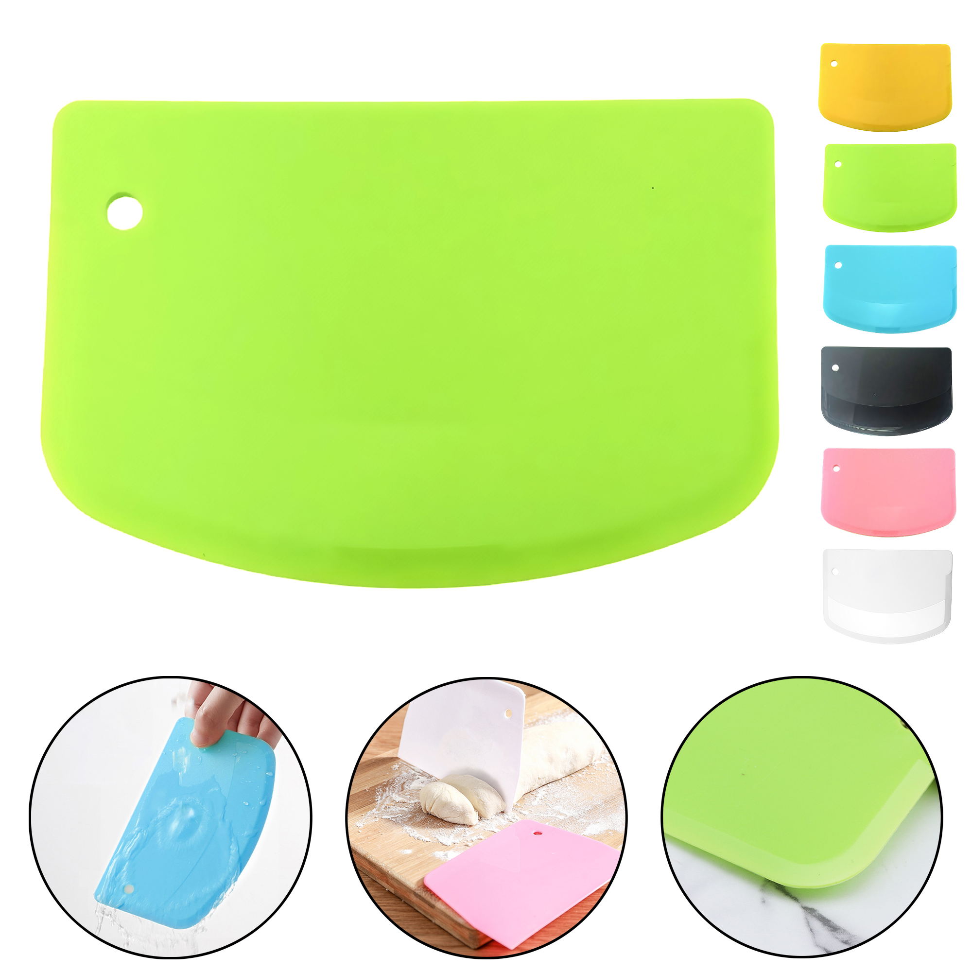 Plastic Scraper Baking Tool, Food Grade PP Spatula for Cake Frosting 3