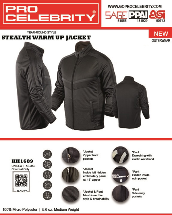 Unisex Stealth Medium Weight Fine Gauge Jersey Knit Warm-Up Jacket 6
