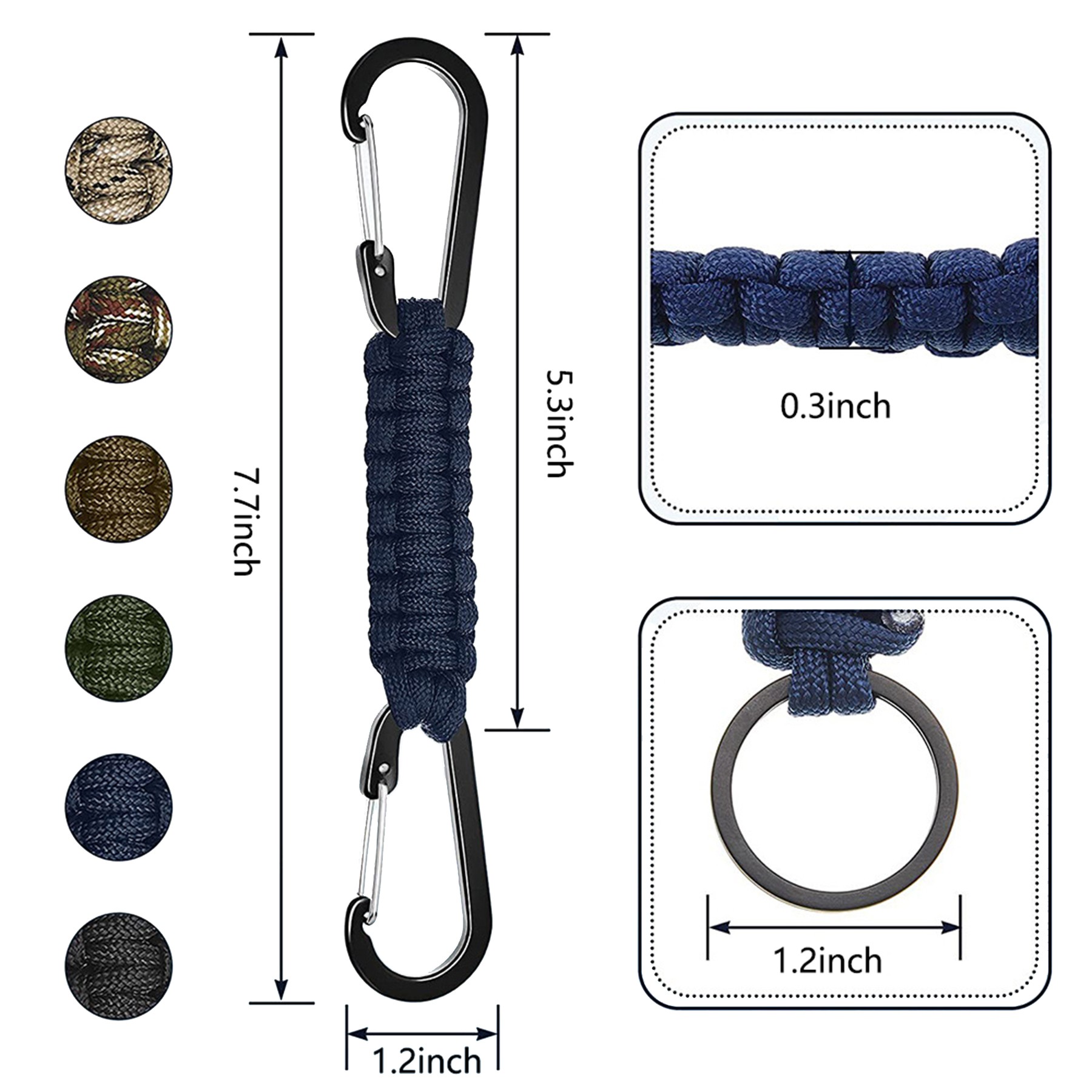 Paracord Survival Woven Rope Keychain 1
