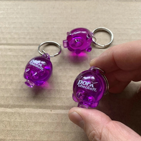 Advertising pig shaped keychain rings 1