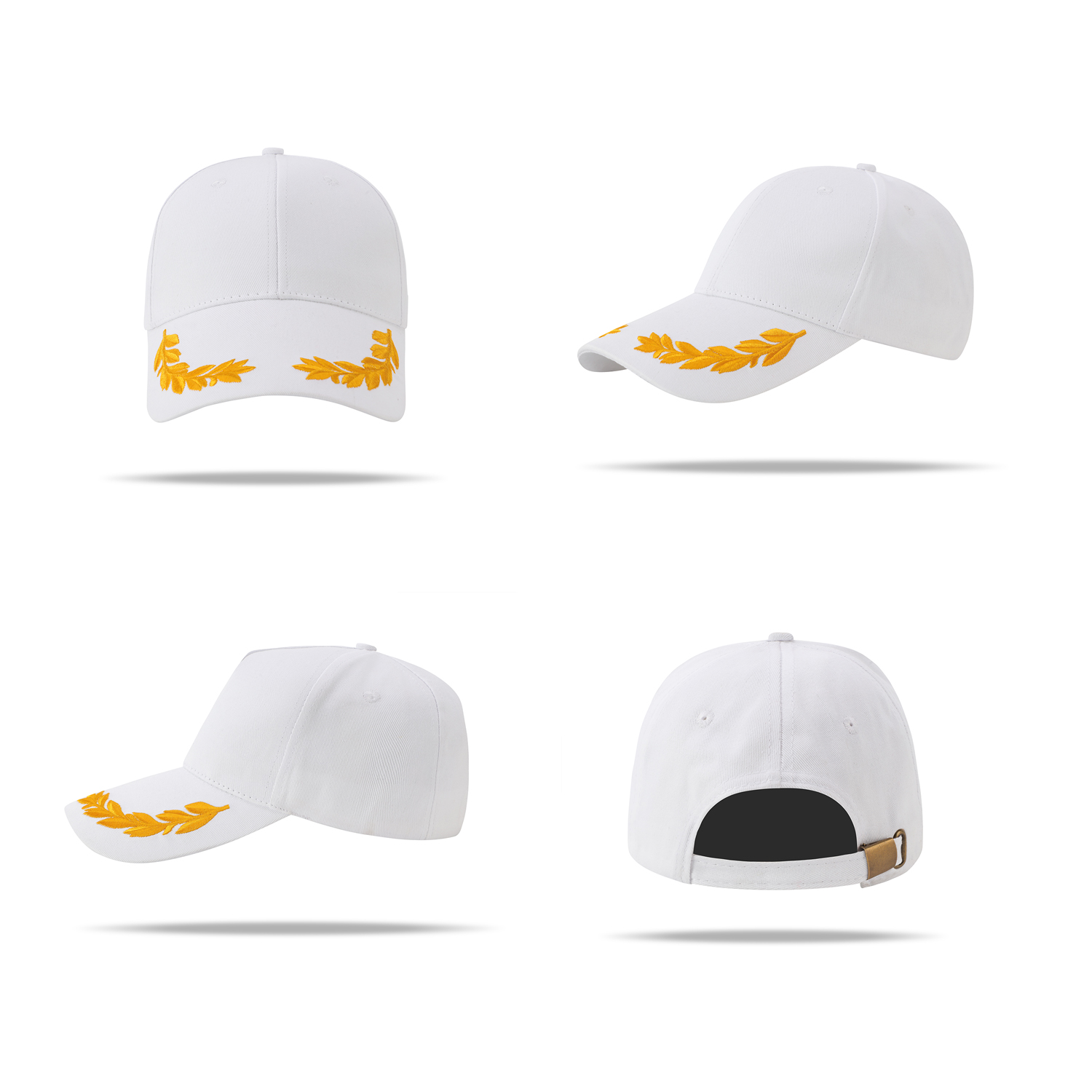 Stock 2-Tone Designed Cotton 6 Panel Cap w/Double Buckle Back Fastener 4