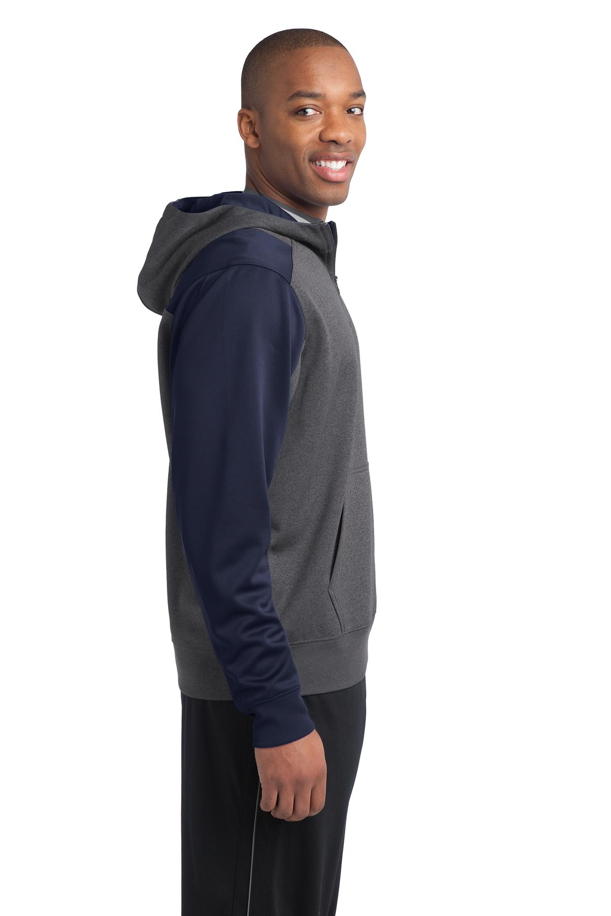 Sport-Tek Tech Fleece Colorblock 1/4-Zip Hooded Sweatshirt. ST249, custom hoodie or sweatshirt with logo imprint 9