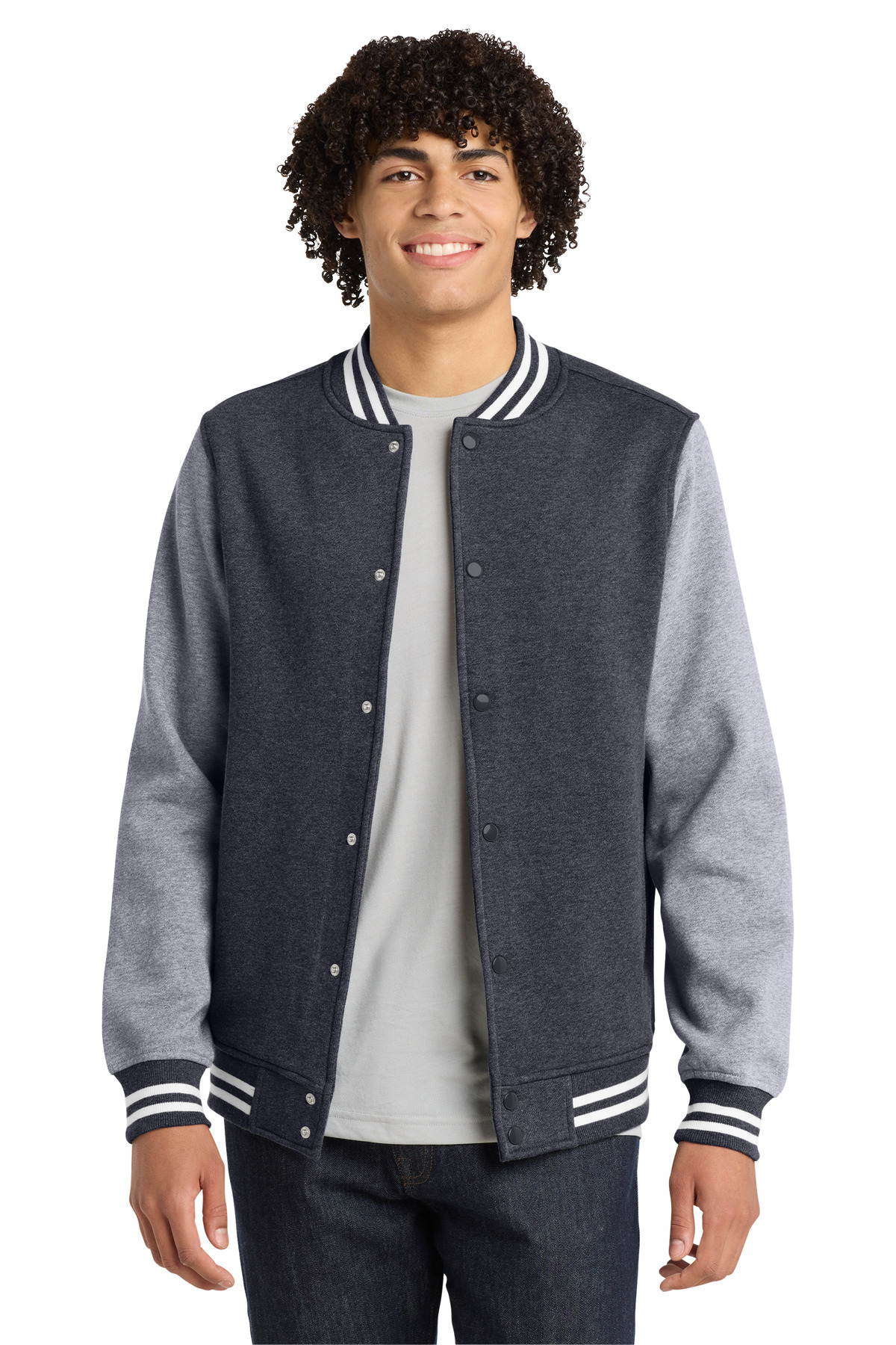 Sport-Tek Fleece Letterman Jacket. ST270 2