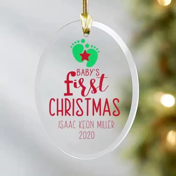 Personalized Beveled Oval shaped Ornament 5
