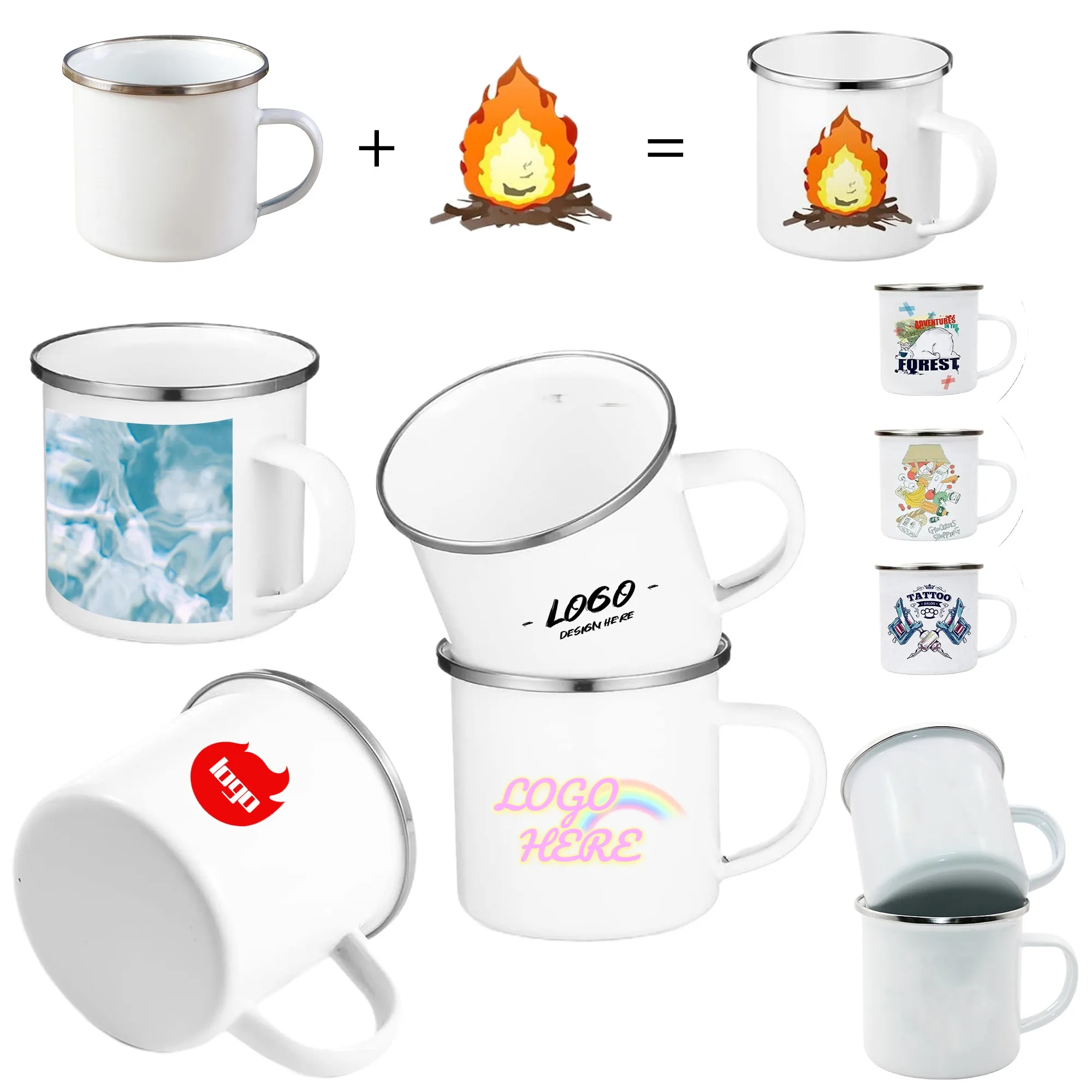 12 oz. Enamel-Made Outdoor Mug Full Color Sublimation MOQ50