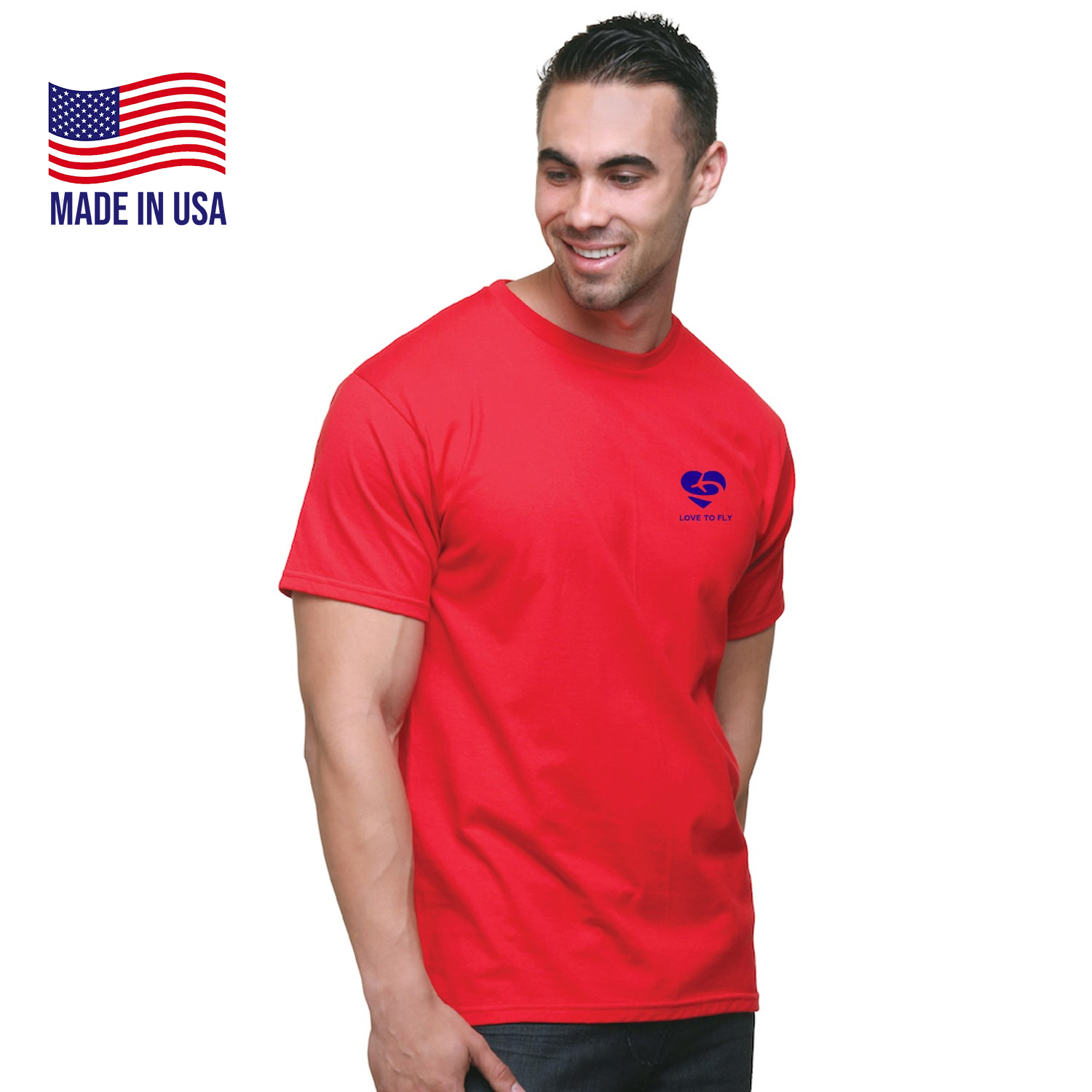USA-Made Unisex Fine Jersey Crew Tee Shirt 3