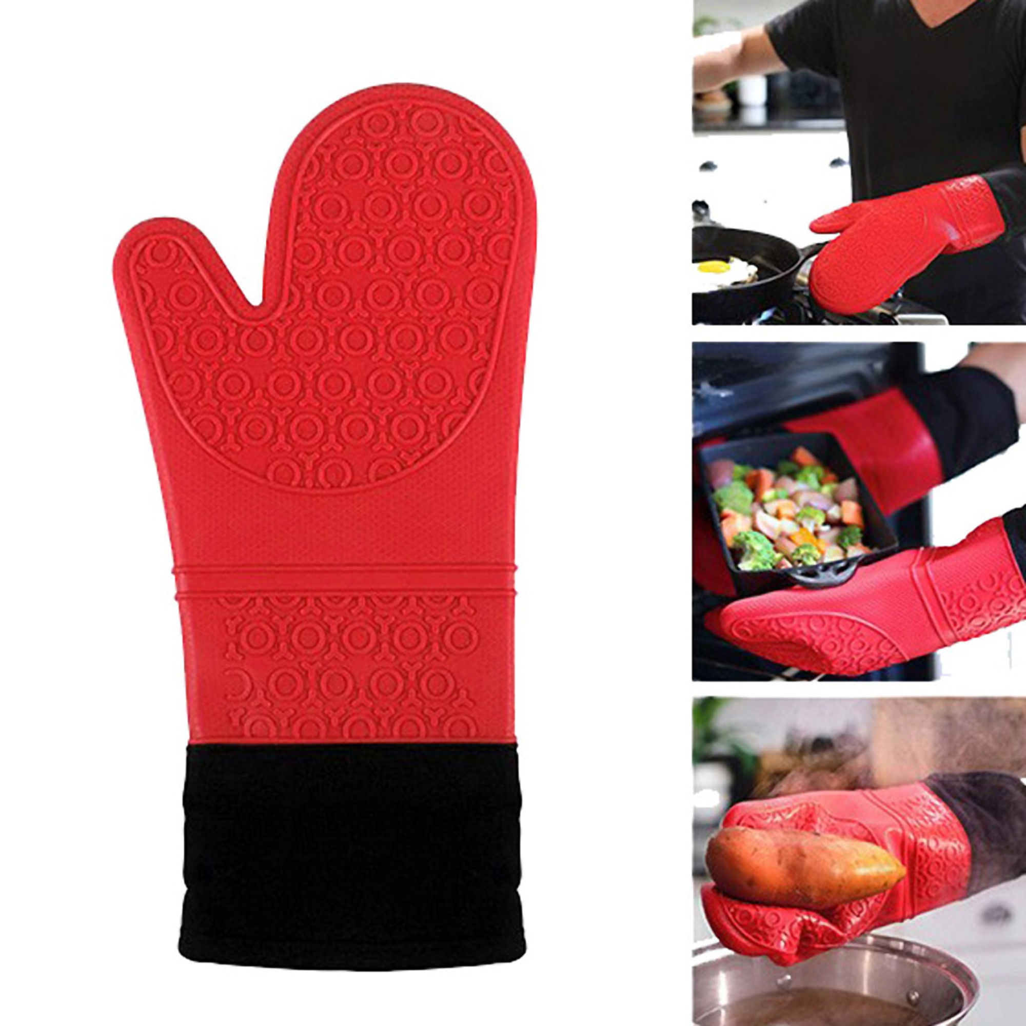 Silicone Kitchen Mitt w/Cotton Lining 3