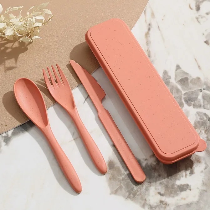 Eco-Friendly 3-in-1 Wheat Straw Utensil Set 16