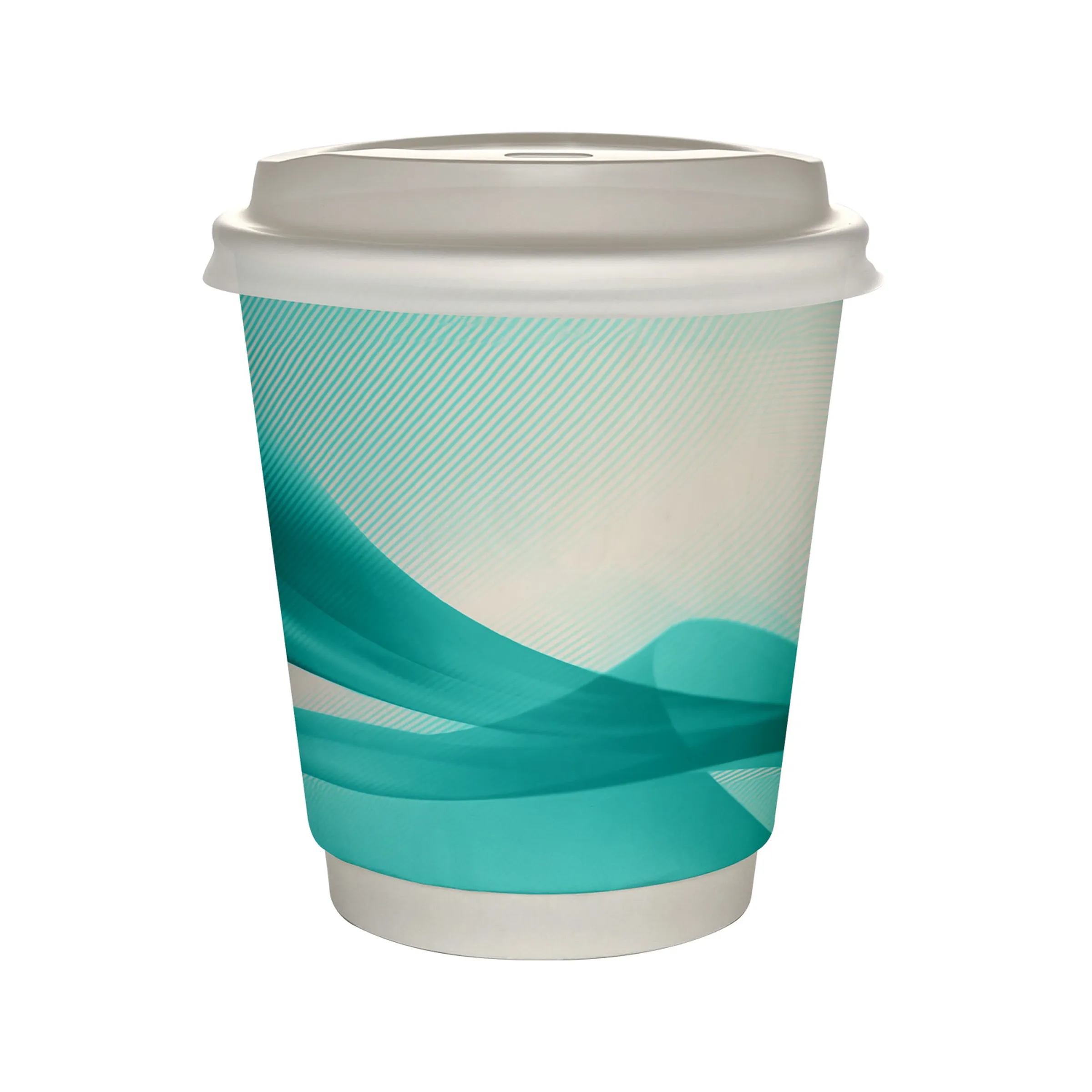 10 oz Full Color Groovy Insulated Paper Cup With Lid 5
