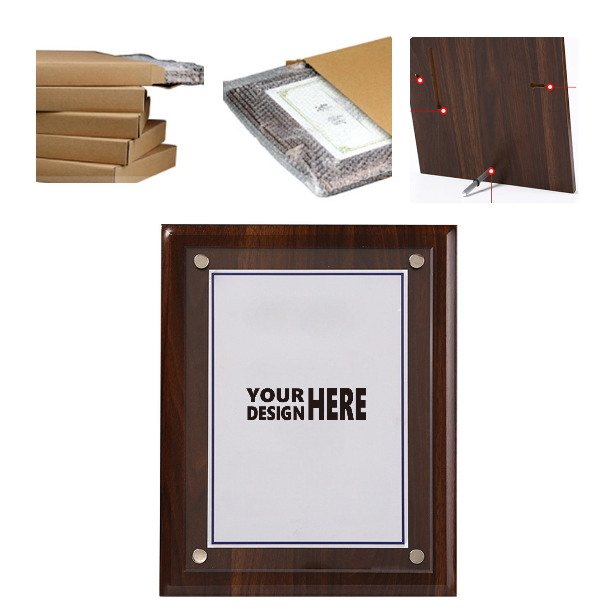 MOQ50 Personalized Wooden Acrylic Award Plaque 2