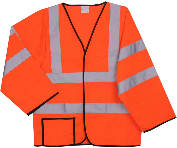 Polyester Orange Solid Safety Long Sleeve Jersey SV189