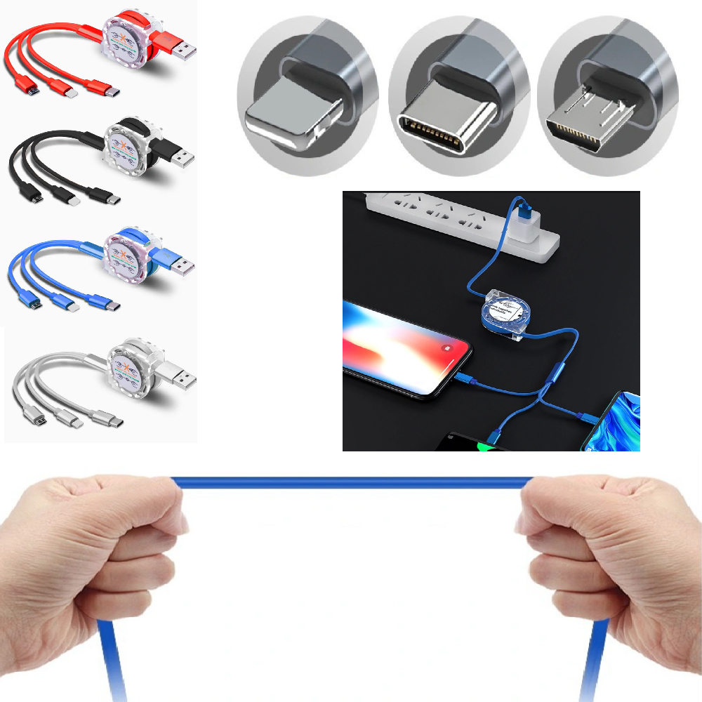 3 IN 1 Retractable Multi Charging Cable 2