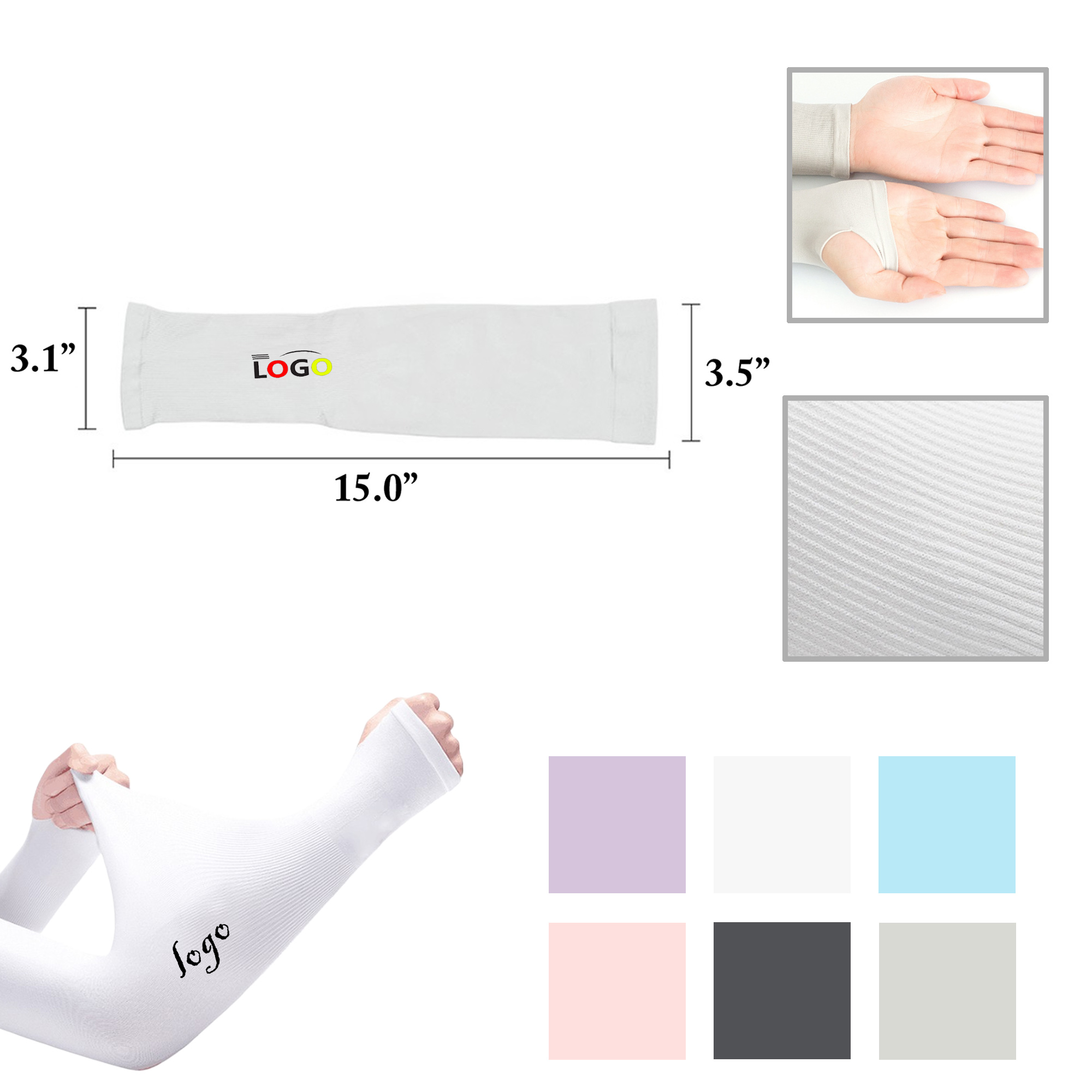 MOQ25 22g Lightweight Ice Silk UV Protection Arm Sleeves 10