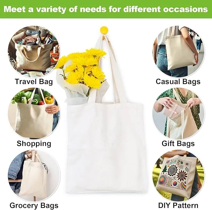 Blank Reusable Grocery Canvas Tote Bags 2