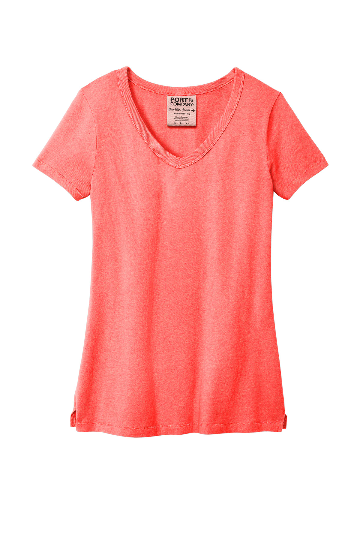 Port & Co Women's Beach Wash Garment-Dyed V-Neck Tee LPC099V 63