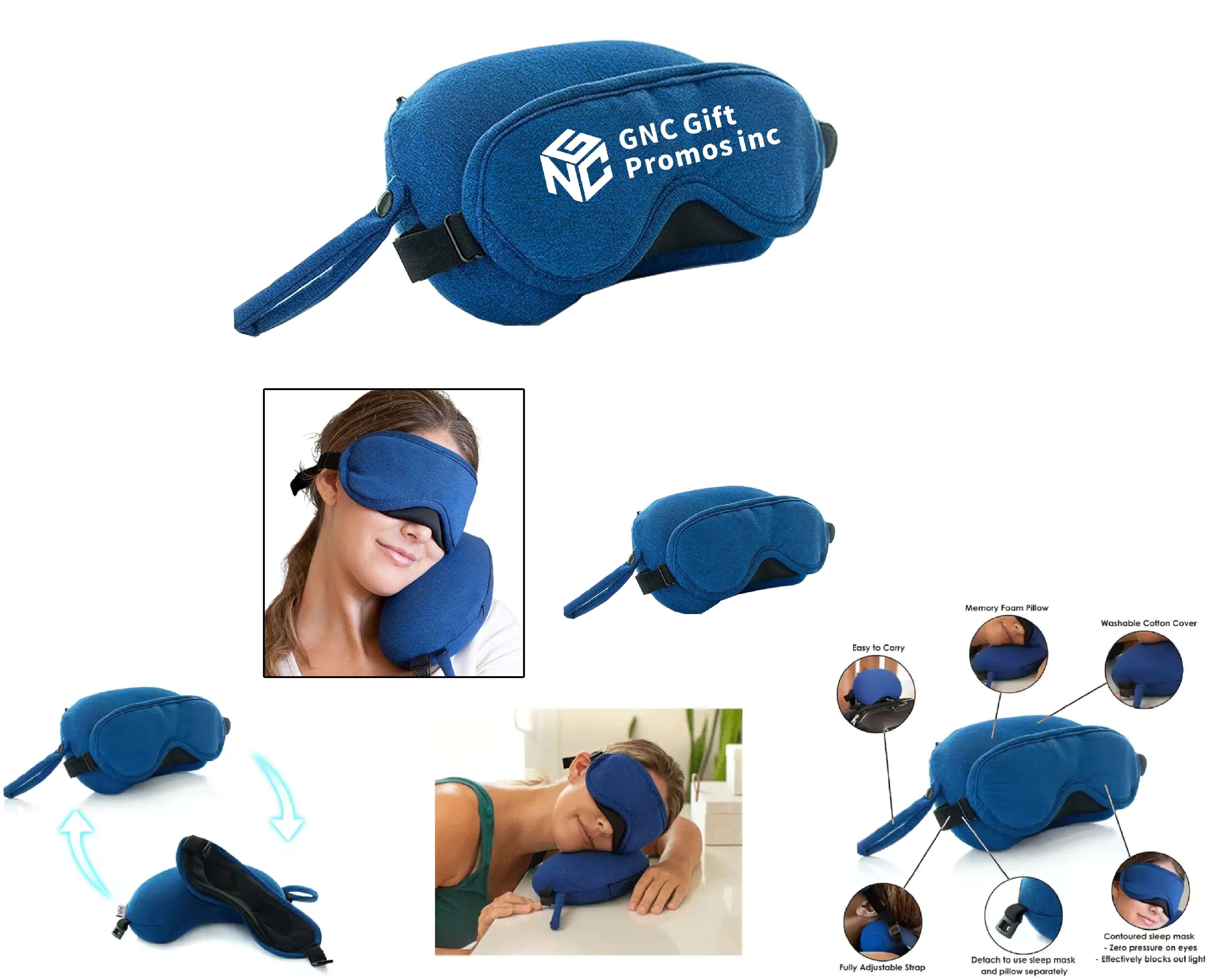 2 in 1 Neck Pillow with Eye Sleep Mask for Women and Men 3