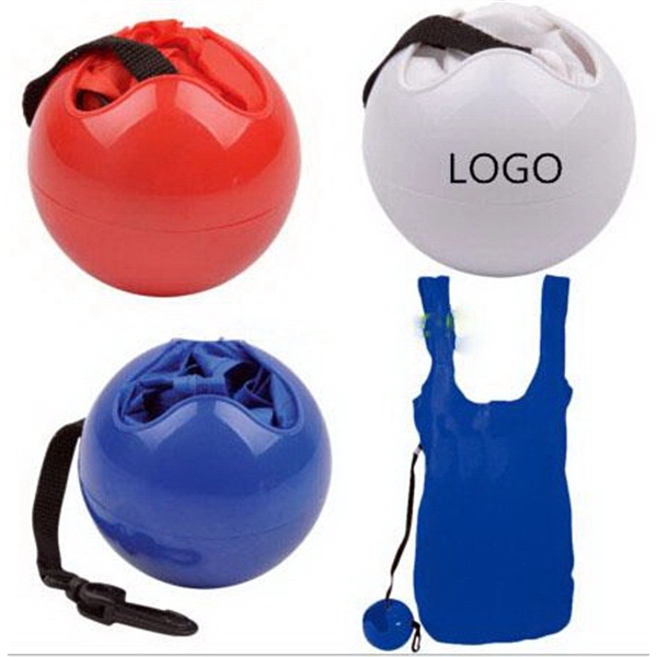 Bowling Shape Folded Shopping Tote Bag 1