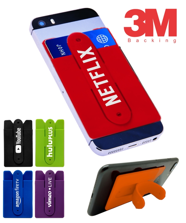 Silicone Wallet Phone Stand w/3M Backing 1