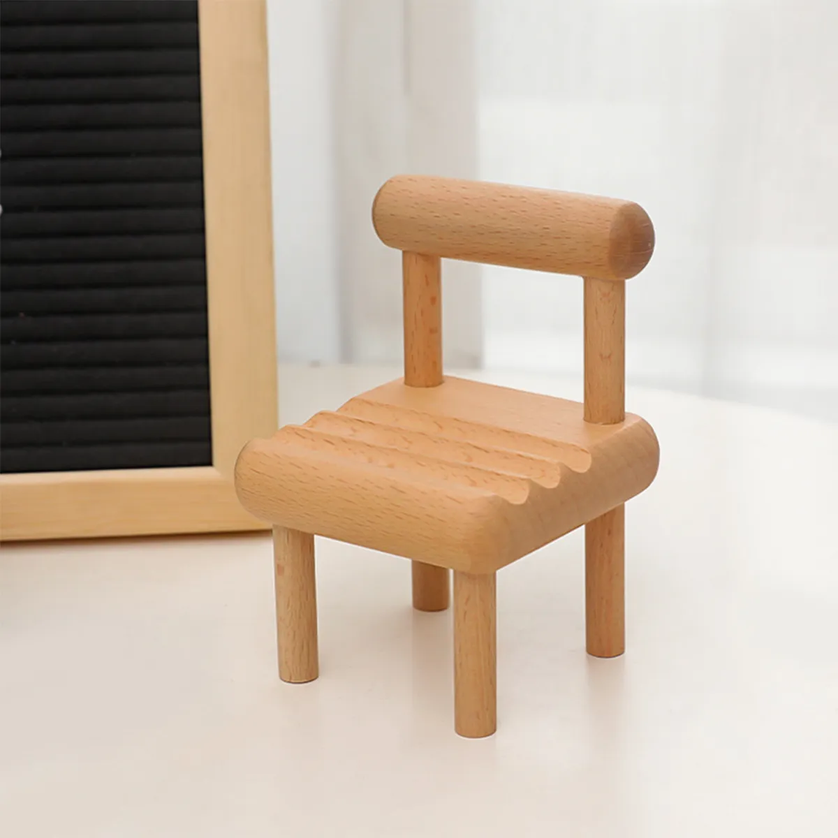 Wooden Mini Chair Desk Accessories Holder 3