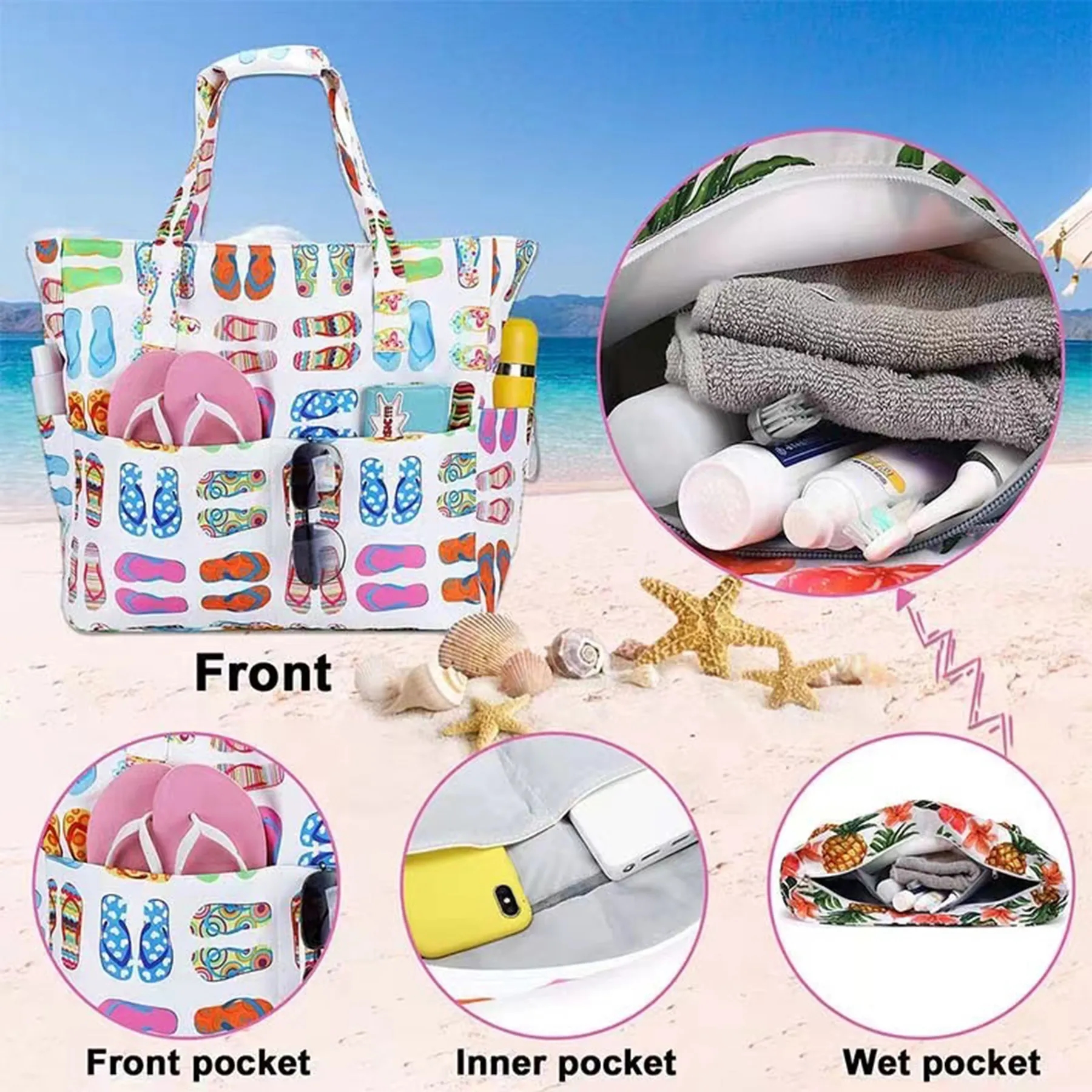 Waterproof Beach Tote Pool Bags Women 1