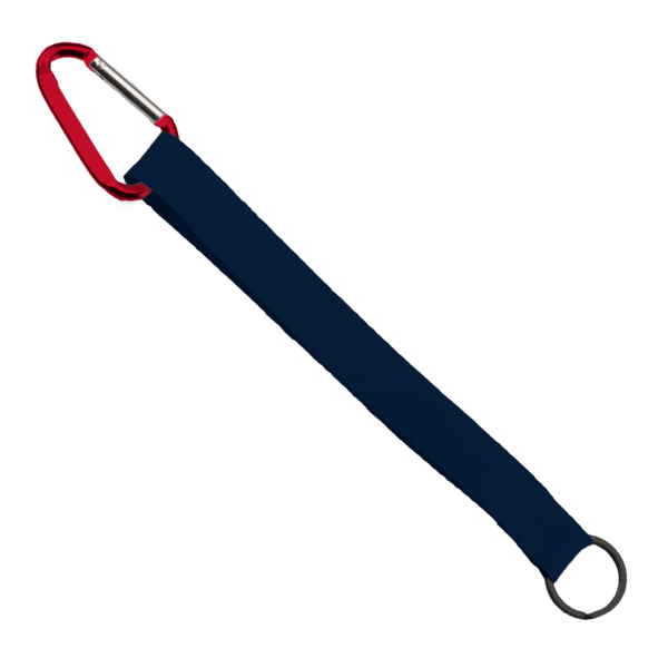 3/4" Sewn Polyester Keychain with Metal Split-Ring and Carabiner 64