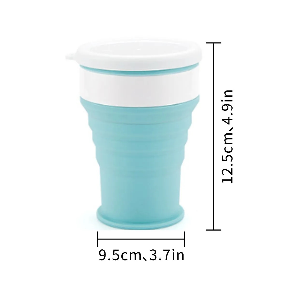 350ml Collapsible Silicone Travel Cup With Lid 5