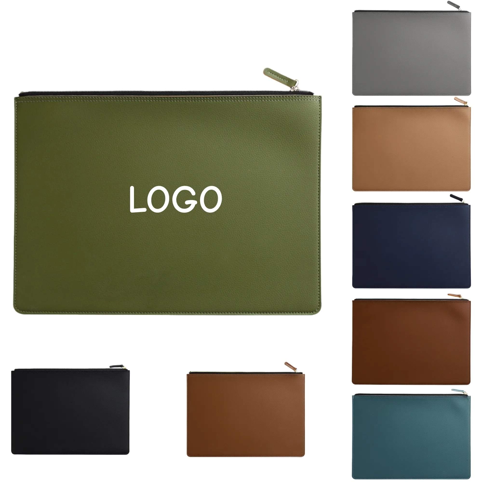 A4 PU Zipper Document Bag Waterproof Pouch Case