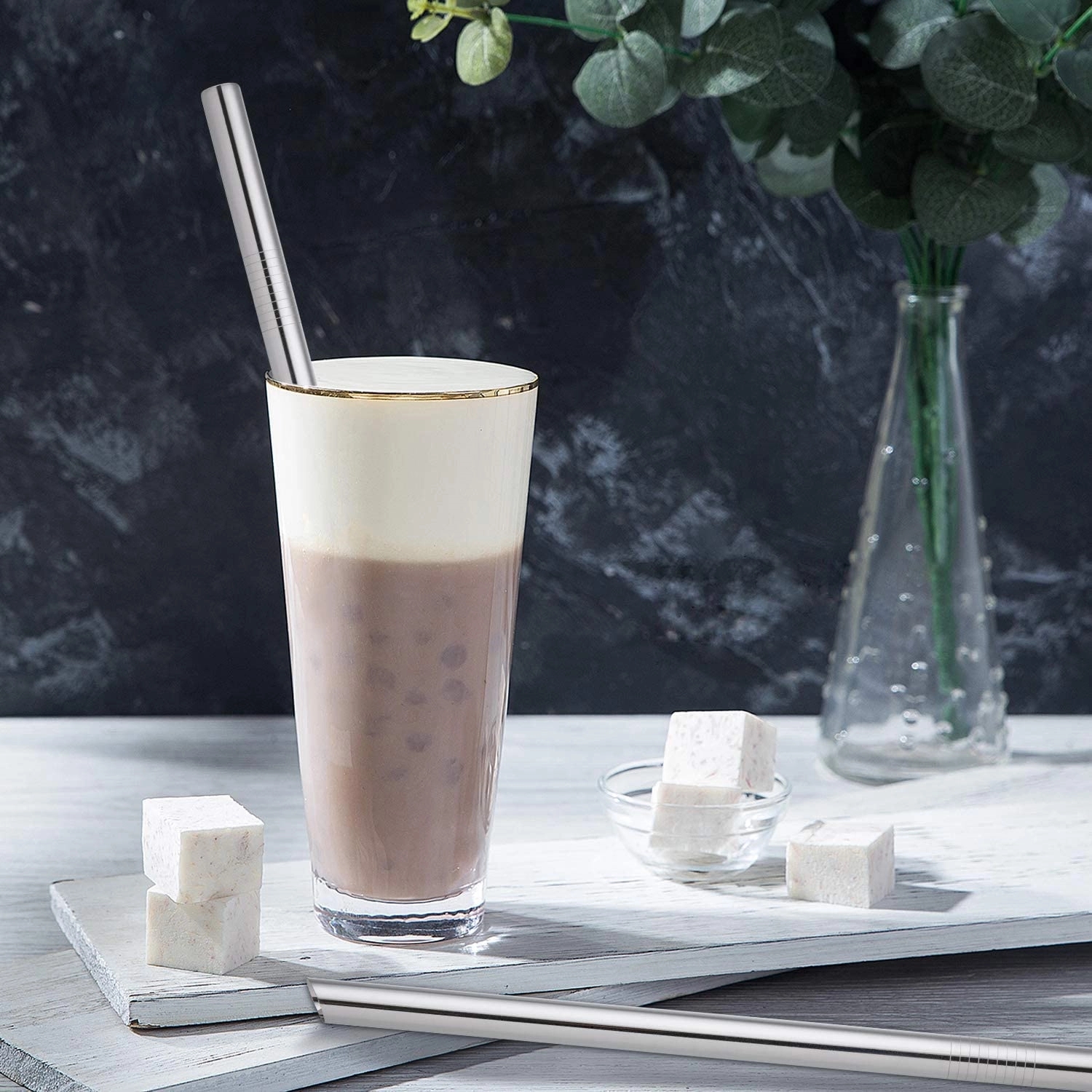 Stainless Steel Smoothie Shake Straw 4