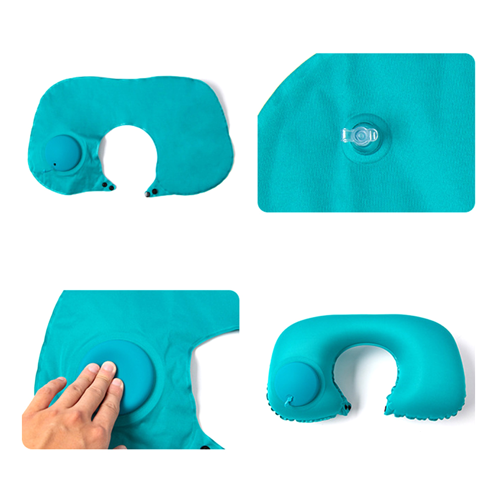 U-type Inflatable folding flocking pillow 3
