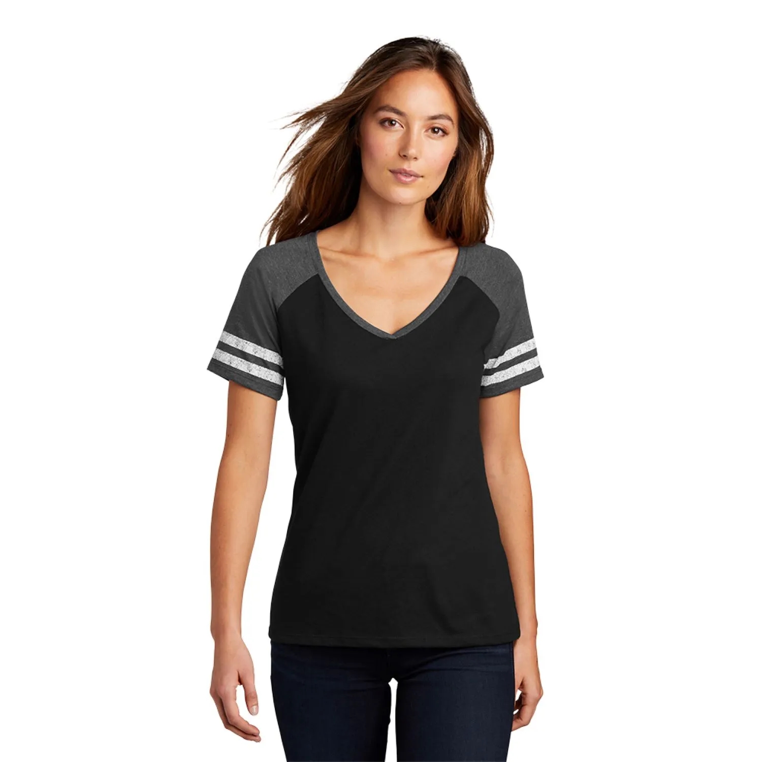 DISTRICT MADE(R) LADIES GAME V-NECK TEE 9