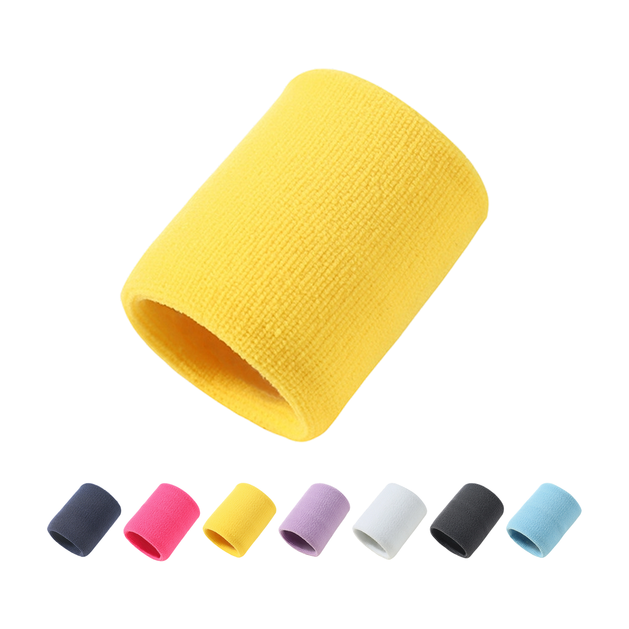 Cotton Terry Cloth Sweat Wristband Double Layer 3.1" 3