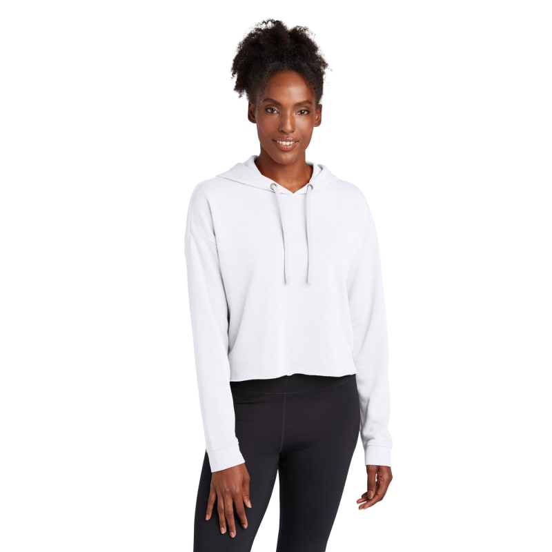 Sport-Tek Women's PosiCharge Tri-Blend Wicking Fleece Crop Hooded Pullover, custom hoodie or sweatshirt with logo imprint 21