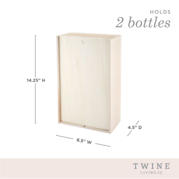 Twine Living® 2-Bottle Paulownia Wood Wine Box 5