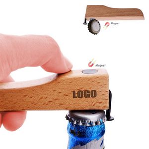 Elegant Wood Handle Bottle Opener With Magnet 7