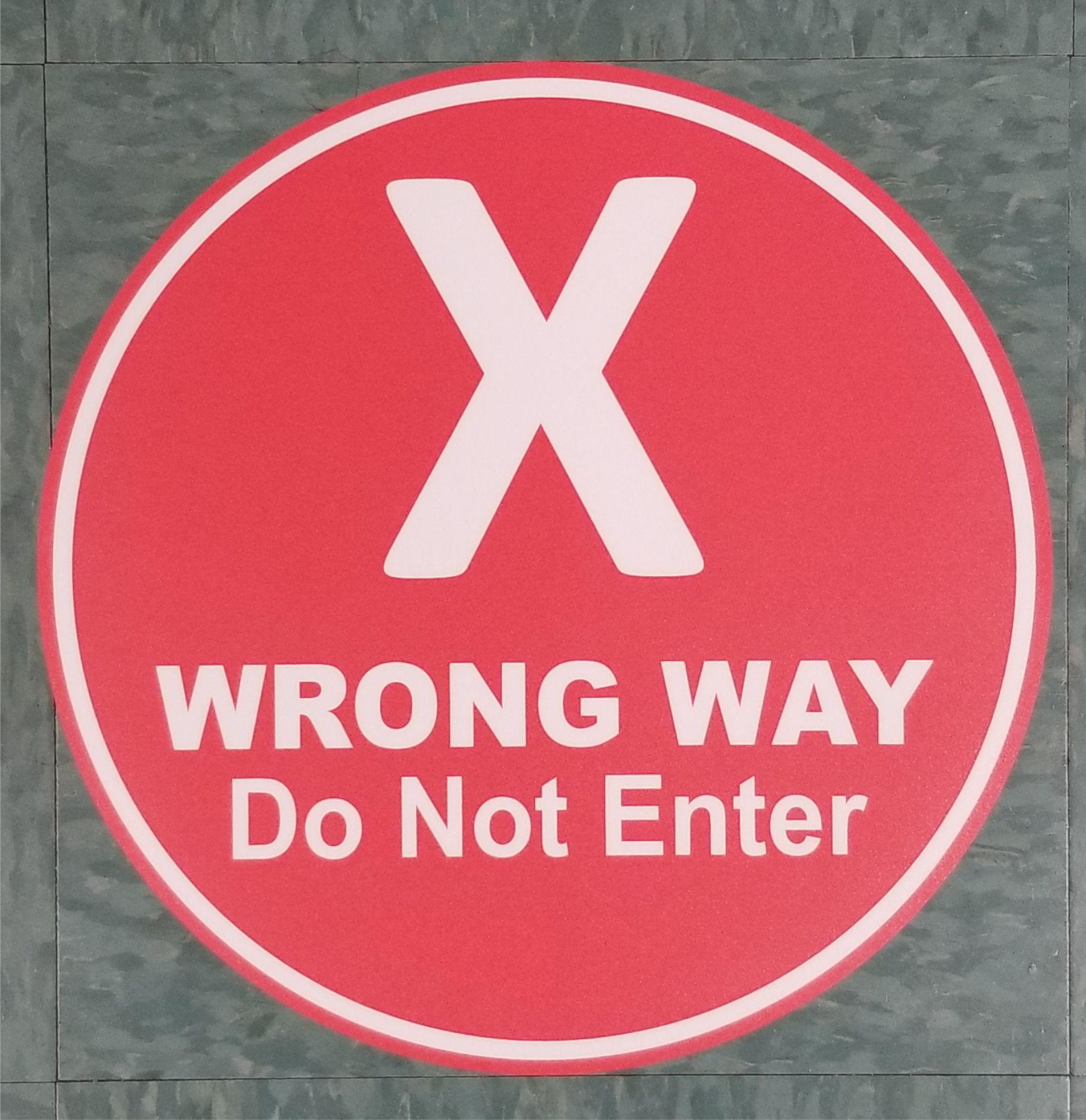 23" - Wrong Way Stock Carpet Decal 1
