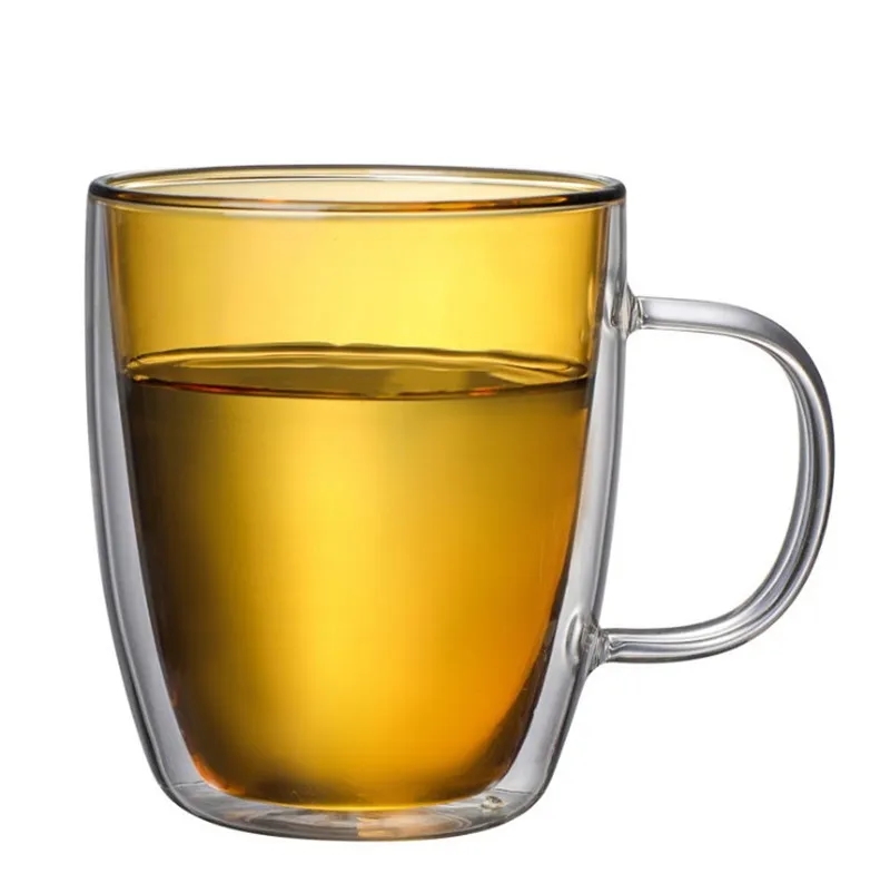 12 Oz Colored Double Walled Glass Coffee Mugs 4
